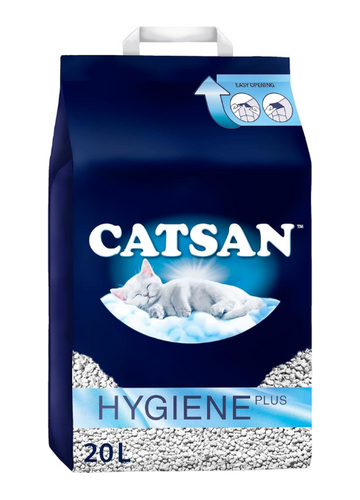 CATSAN Hygiene Plus Non-Clumping Cat Litter – 2x20L | Ultra-Absorbent, Odour Control, 100% Natural & Hygienic | Ideal for Adult Cats & Kittens