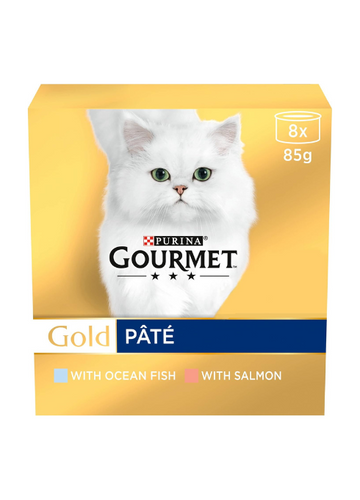 Gourmet Gold Senior Mousse Wet Cat Food – Salmon & Ocean Fish – 8 x 85g (Pack of 6) – High-Protein, Immune & Joint Support for Mature Cats