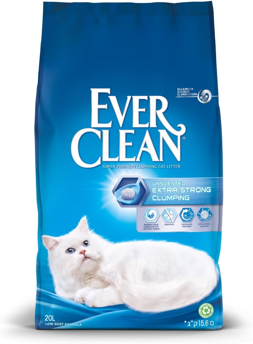 Ever Clean Unscented Clumping Cat Litter – 20L | Maximum Odour Control Without Fragrance