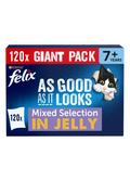 FELIX As Good As It Looks Senior 7+ Mixed Selection - Wet Cat Food | 120 Pouch Megapack |