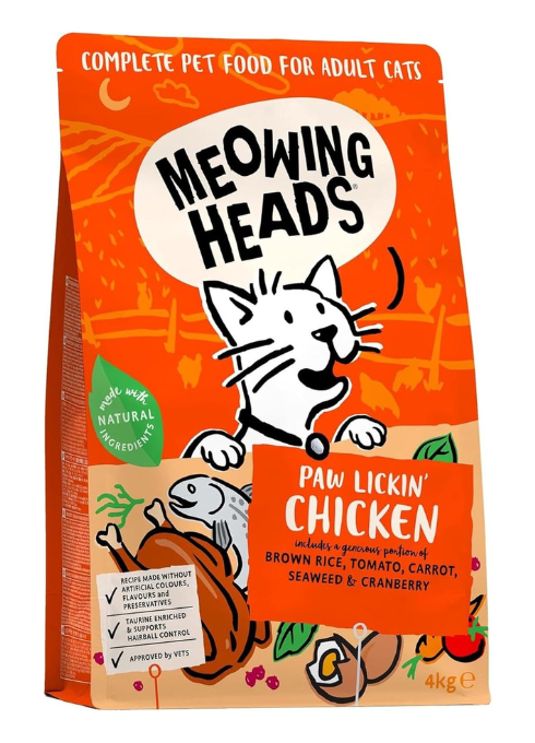 Meowing Heads Complete Dry Cat Food 4kg - Paw Lickin' Chicken - Vet Approved