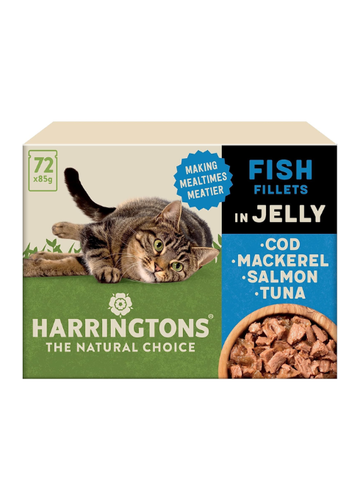 Harringtons Complete Grain-Free Adult Cat Food – Fish Selection in Jelly Mega Pack
