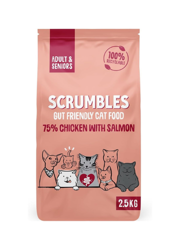 Scrumbles Chicken & Salmon Dry Cat Food 2.5kg - High Protein Adult & Senior