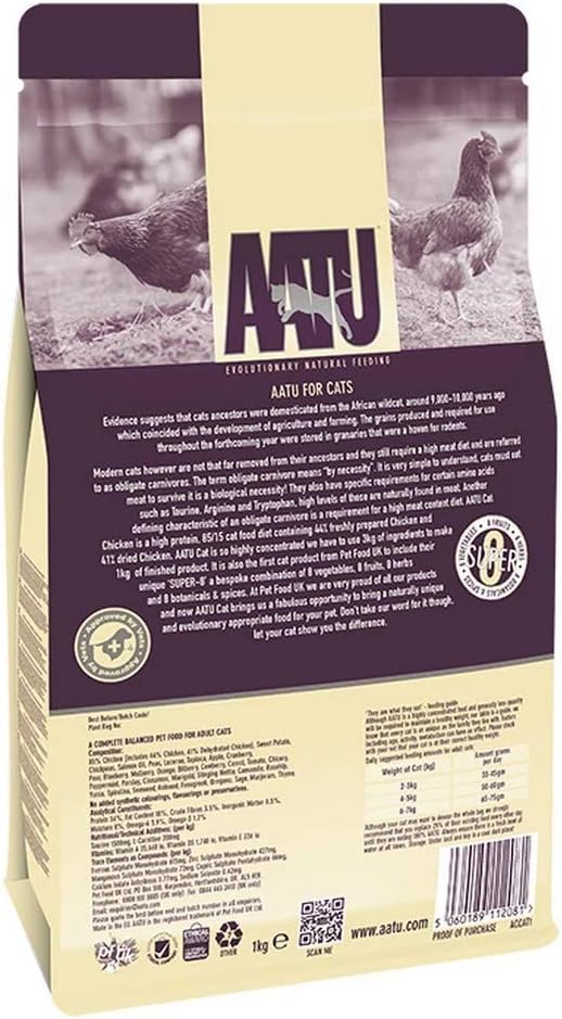 AATU 85/15 Complete Dry Cat Food Chicken 3kgKittyMart