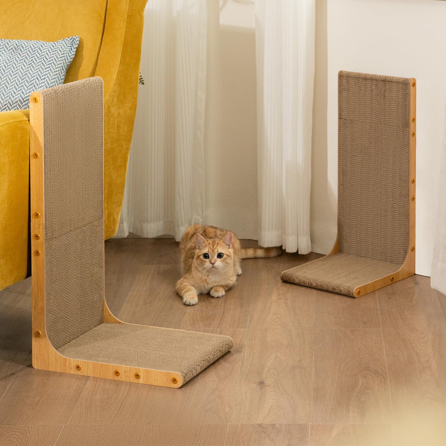 Cardboard Cat Scratcher Lounge Bed – Curved Corrugated Scratch PadCat Scratching PostKittyMart