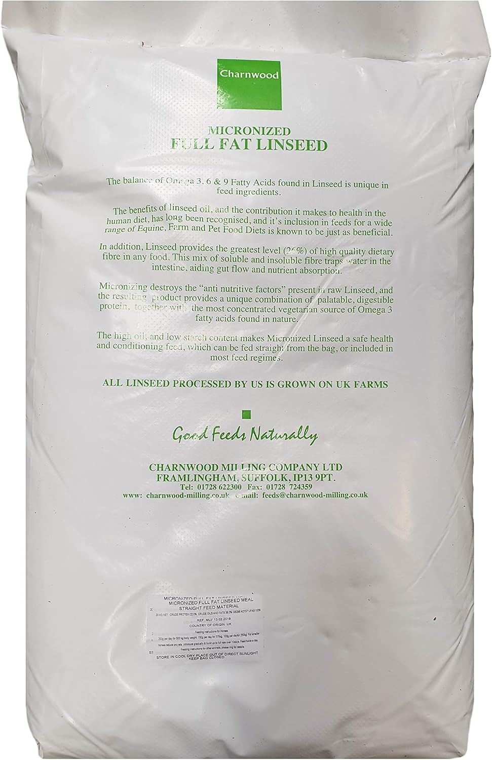 Charnwood Milling Micronised Full Fat Linseed Meal 20 KgEquine FeedKittyMart