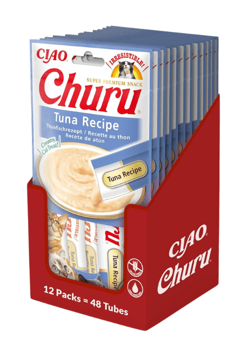 Ciao Churu Cat Treats – Tuna Flavour (48 x 14g) | Soft & Creamy Squeezable Purée, Natural, Grain - Free SnackKittyMart