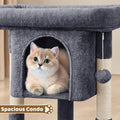 Compact Cat Tree with Condo, Perch & Sisal Scratching Posts – GreyCat Scratching PostKittyMart