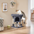 Compact Cat Tree with Condo, Perch & Sisal Scratching Posts – GreyCat Scratching PostKittyMart
