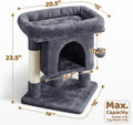 Compact Cat Tree with Condo, Perch & Sisal Scratching Posts – GreyCat Scratching PostKittyMart