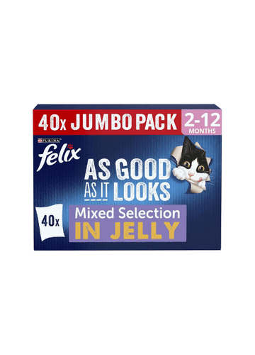 FELIX As Good As it Looks Kitten Mixed Selection in Jelly Wet Cat Food 40x85gKittyMart