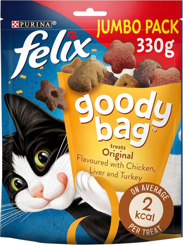 Felix Goody Bag Original Mix Cat Treats - JUMBO PACK 330g (Pack of 5)KittyMart