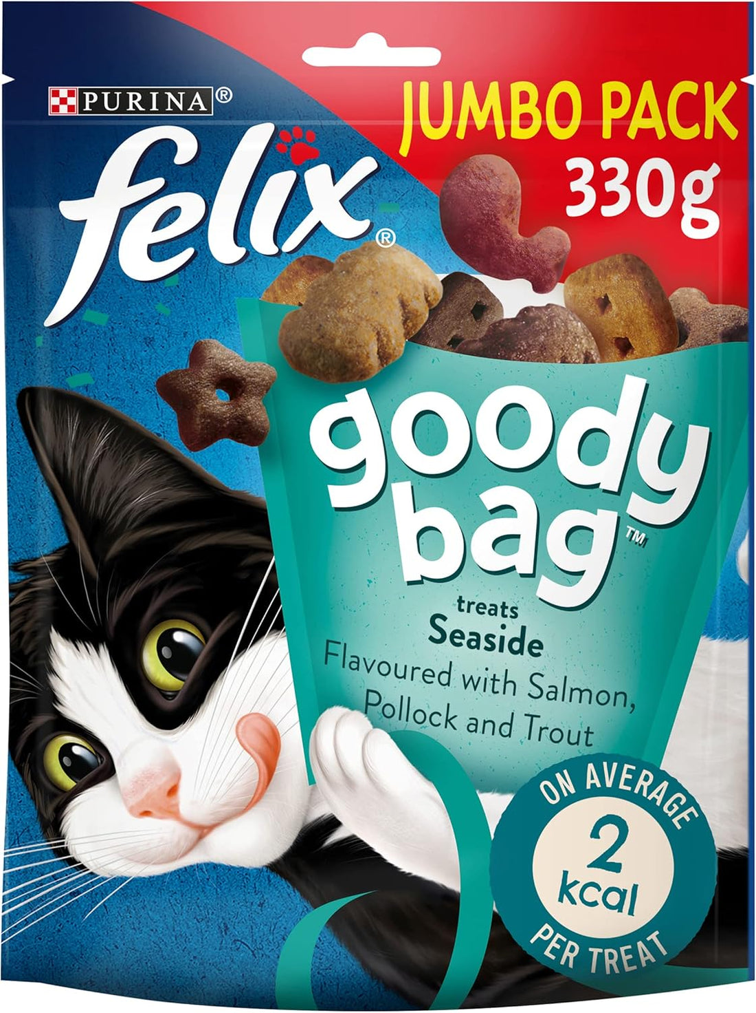 Felix Goody Bag Seaside Mix Cat Treats - JUMBO PACK 330g (Pack of 5)KittyMart