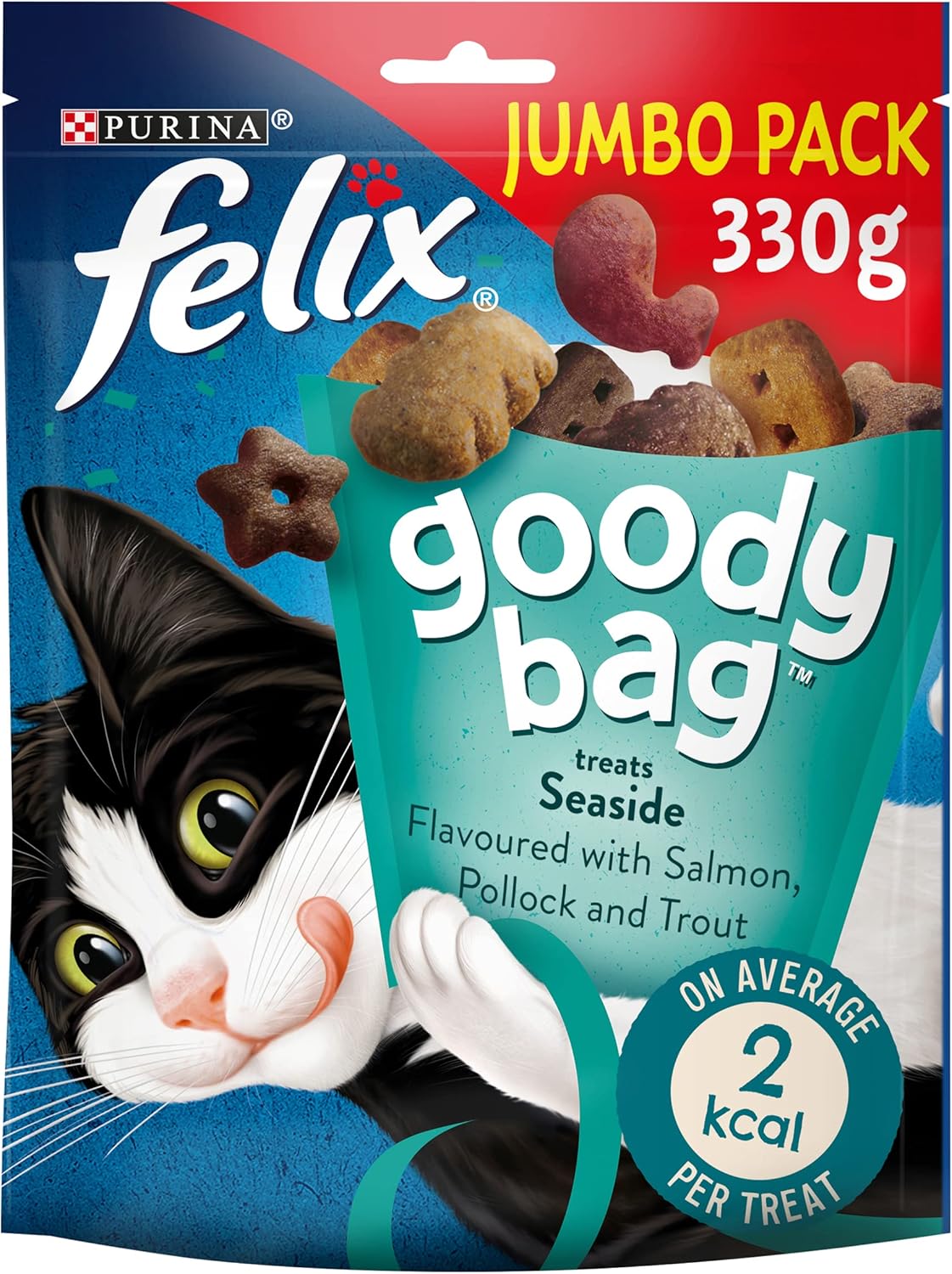 Felix Goody Bag Seaside Mix Cat Treats - JUMBO PACK 330g (Pack of 5)KittyMart
