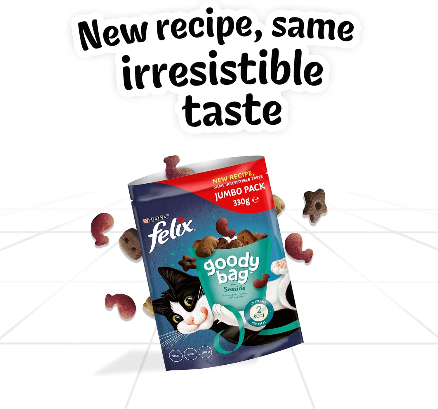 Felix Goody Bag Seaside Mix Cat Treats - JUMBO PACK 330g (Pack of 5)KittyMart