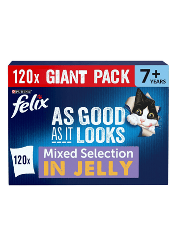FELIX Original Senior 7+ Mixed Selection - Wet Cat Food | 120 Pouch Megapack |KittyMart