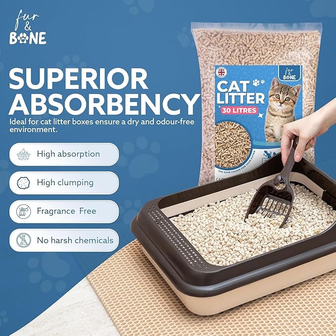 Fur & Bone Ultra Absorbent Wooden Cat Litter 2x30LKittyMart