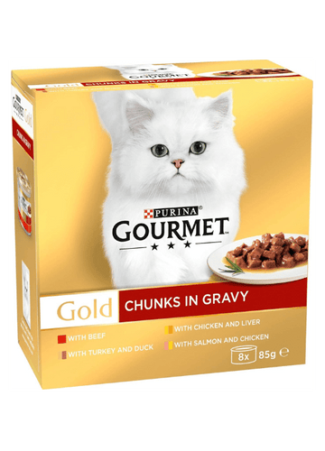 Gourmet Gold Chunks in Gravy Collection Cat Food 8x85g (Pack of 6)KittyMart