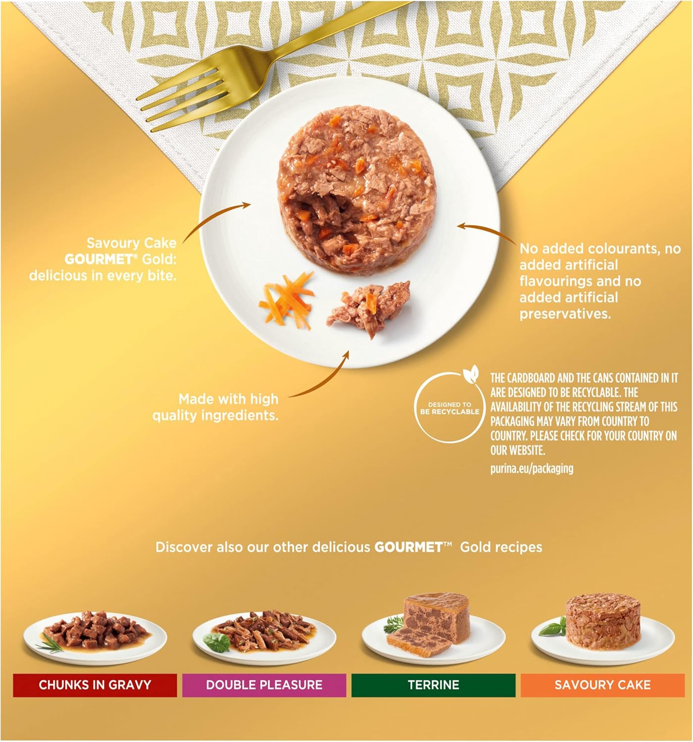 Gourmet Gold Savoury Cake Wet Cat Food – Meat & Vegetable VarietyKittyMart
