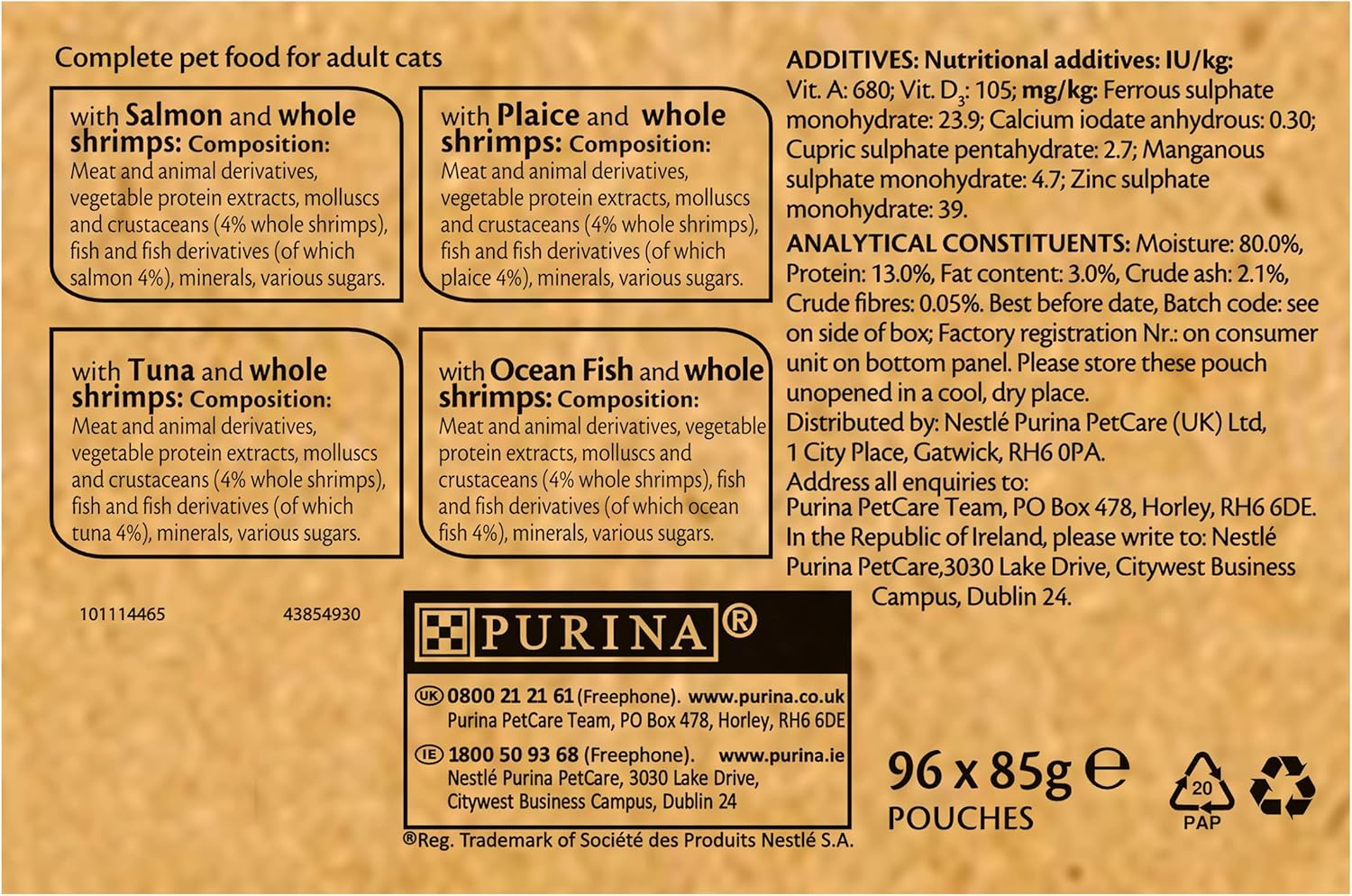 Gourmet Perle Adult Wet Cat Food – Ocean Delicacies in Gravy with Salmon, Tuna, Plaice & Whitefish – 4 x 12 x 85g (48 Pouches)KittyMart