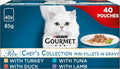 GOURMET Perle Chef's Collection Wet Adult Cat Food – Turkey, Tuna, Duck & Lamb in Gravy – 40 x 85g Pouches – Complete, Balanced NutritionKittyMart