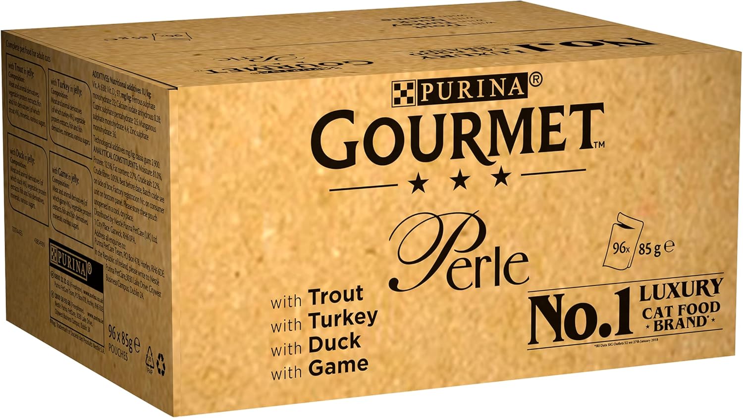 Gourmet Perle Mini Fillets in Jelly – Country Medley Wet Cat Food – 96 x 85g PouchesKittyMart