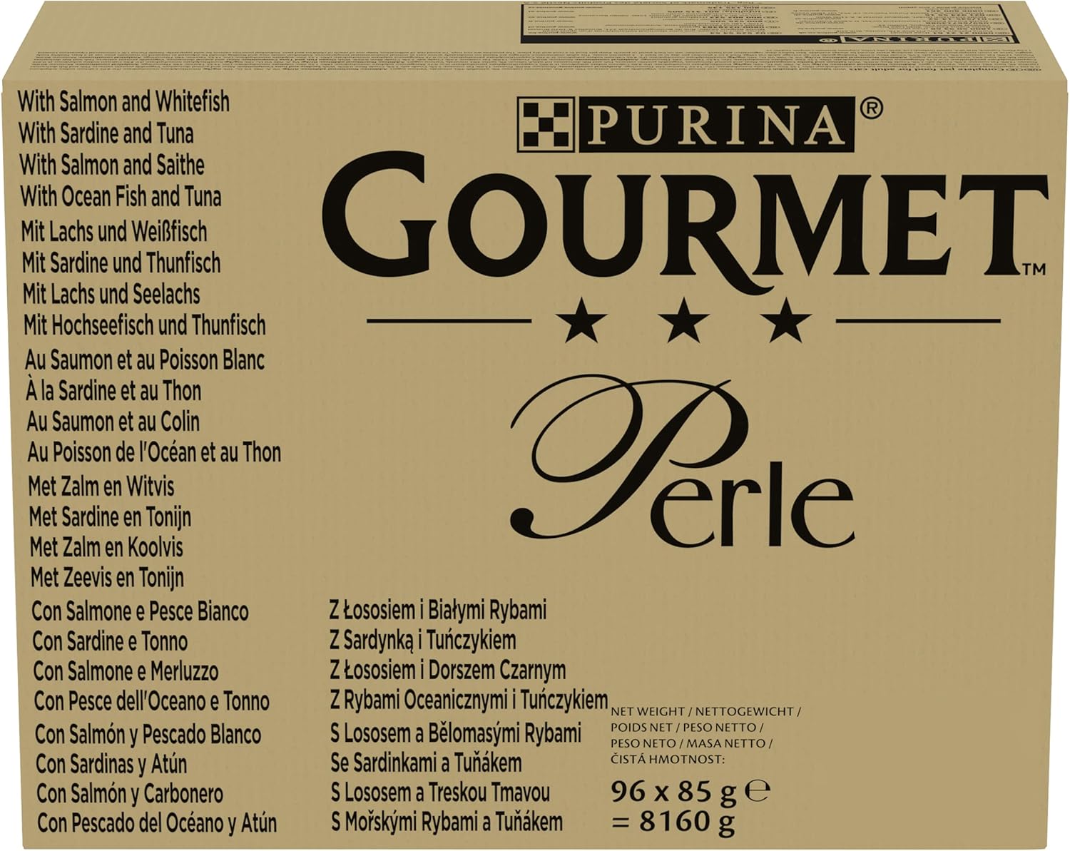 Gourmet Perle Seaside Duo Wet Cat Food in Gravy – 96 x 85g Pouches | Premium Fish Selection with Salmon & Whitefish, Tuna, Sardine, Saithe & Ocean FishKittyMart