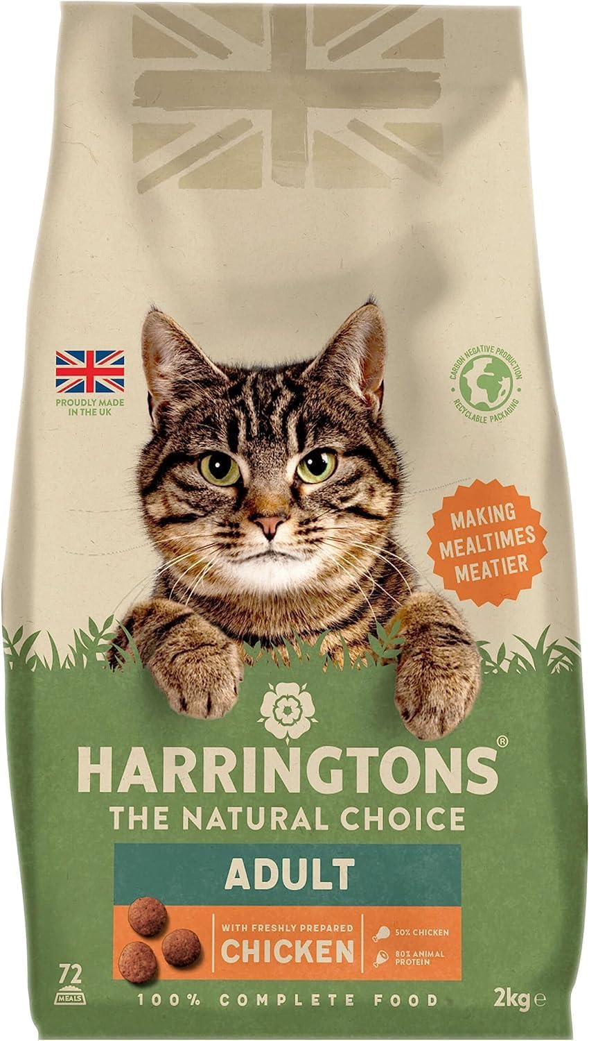 Harringtons Complete Adult Dry Cat Food with Chicken 2kg (Pack of 4)KittyMart