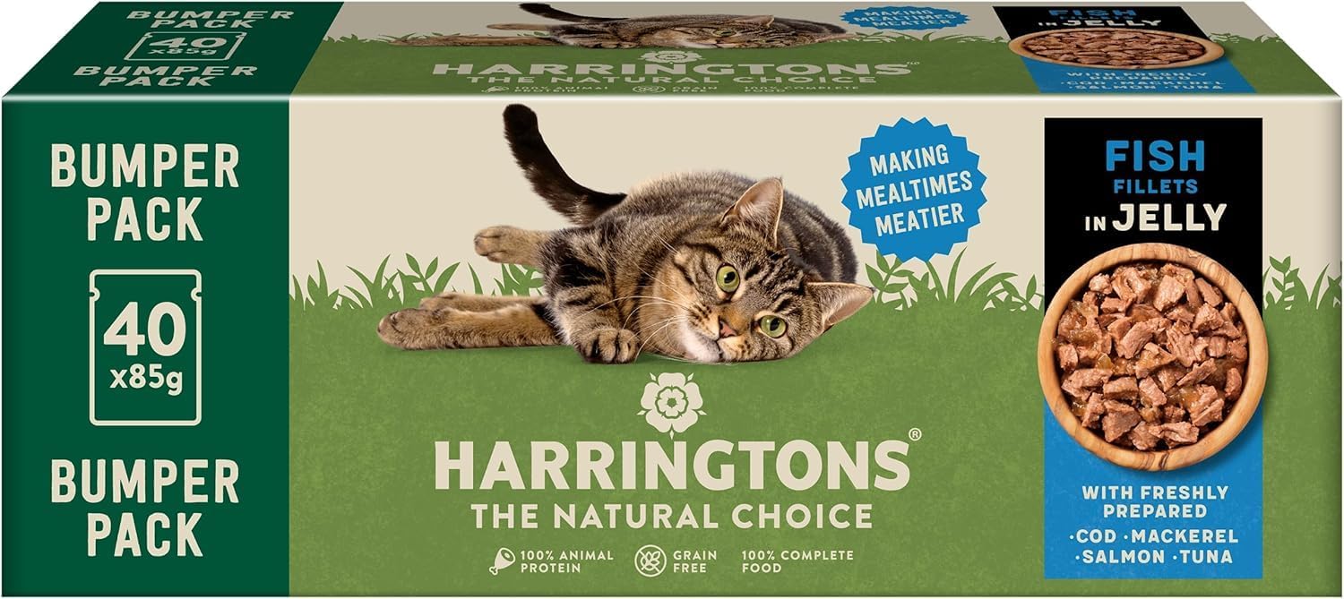 Harringtons Complete Grain - Free Adult Cat Food – Fish Selection in Jelly Bumper PackKittyMart