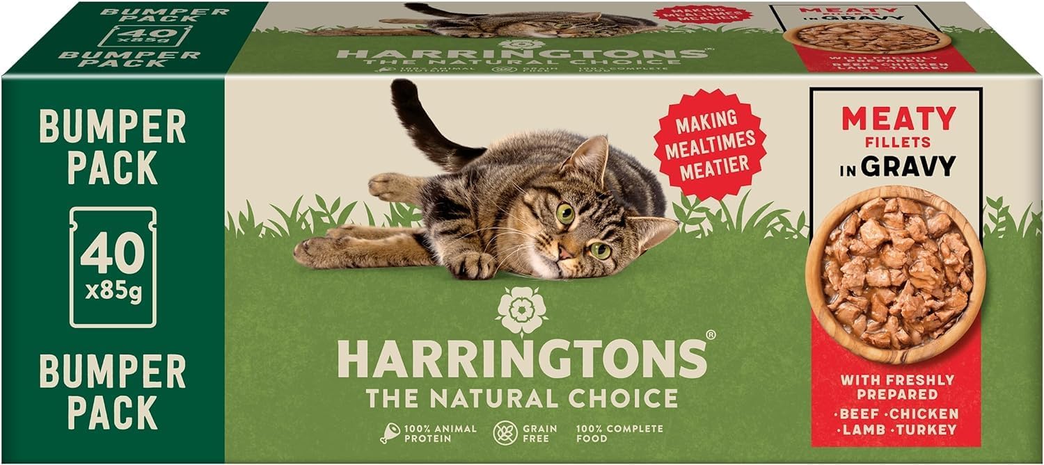 Harringtons Complete Grain - Free Adult Cat Food – Meaty Selection in Gravy Bumper PackKittyMart