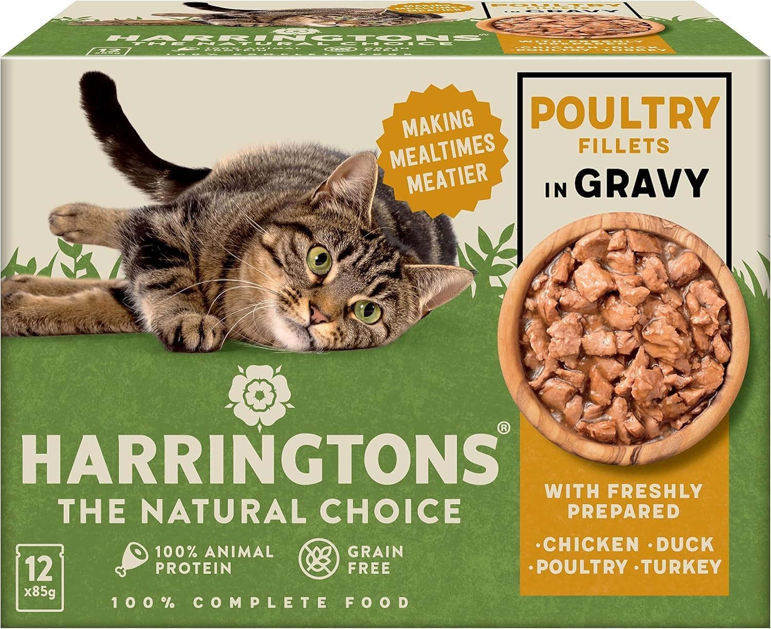 Harringtons Complete Grain - Free Adult Cat Food Poultry Selection in Gravy MegaPackKittyMart