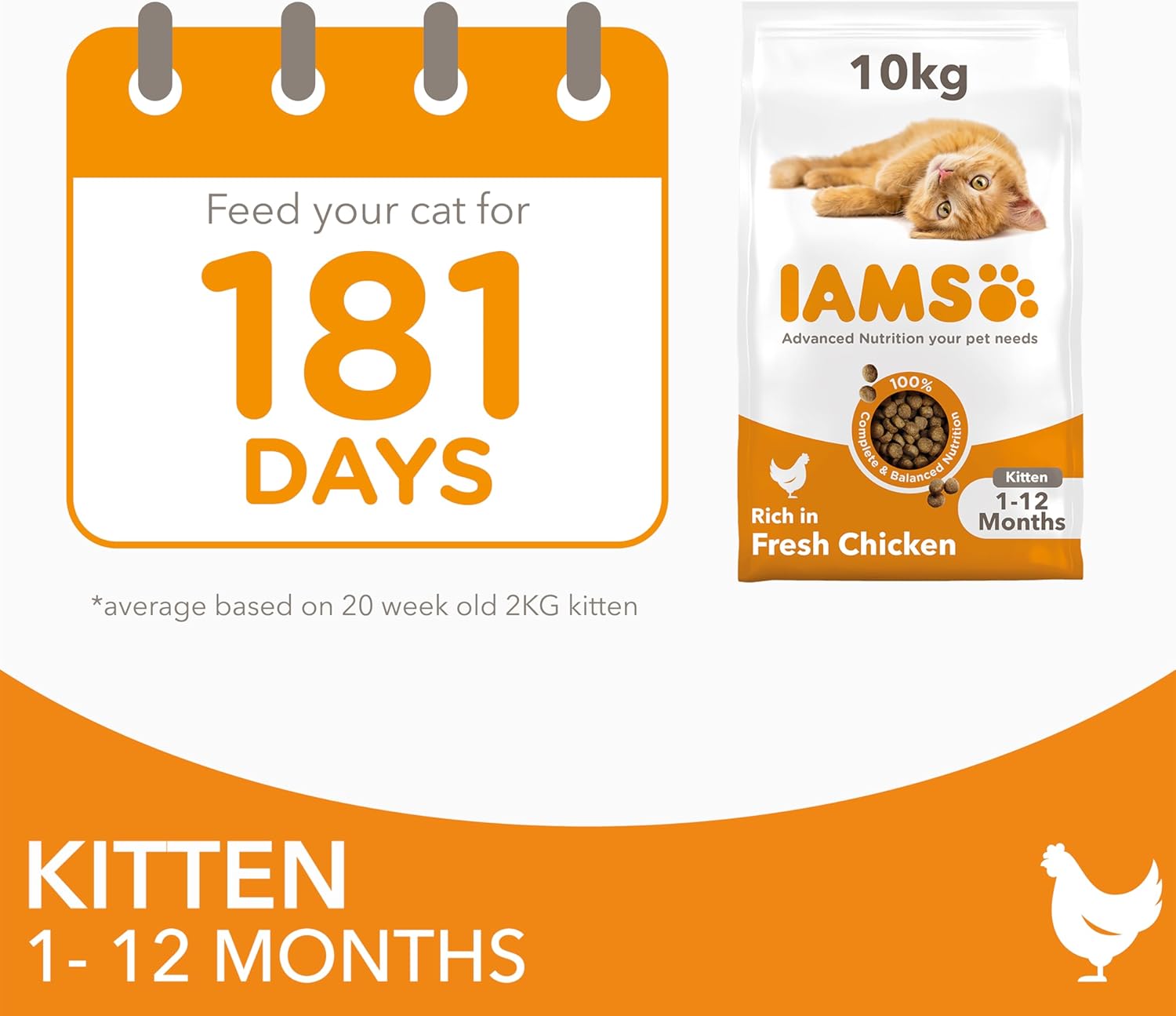 IAMS Complete Dry Kitten Food with Chicken 10kgKittyMart
