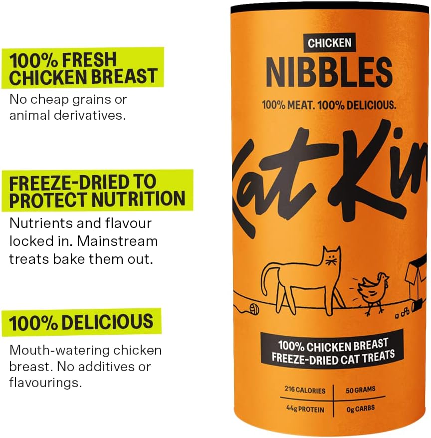 KatKin Chicken Nibbles 100% Freeze - Dried Cat Treats - 4x50gKittyMart