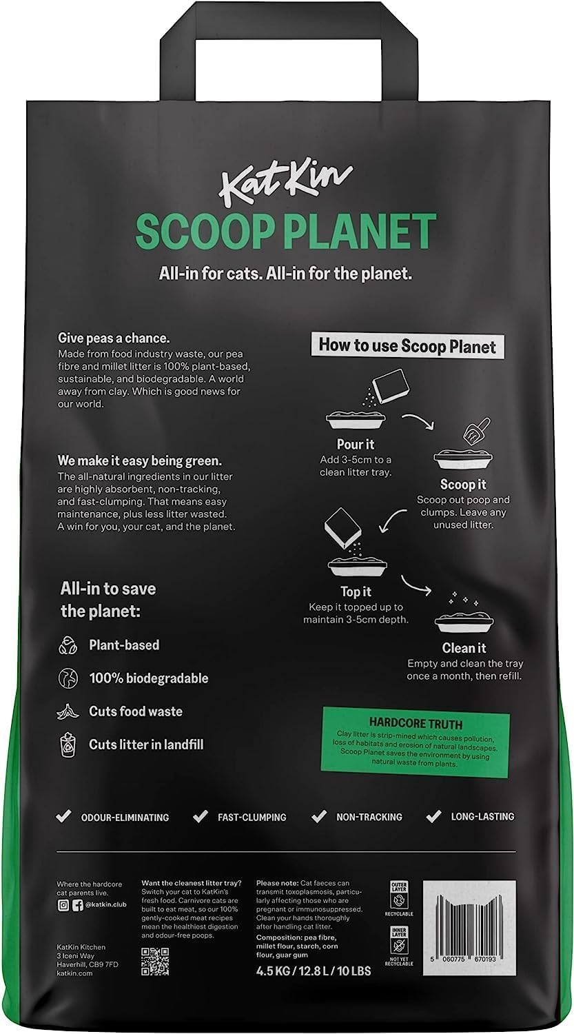 KatKin Scoop Planet Clumping Cat Litter 4 x 4.5kg (12.8L)KittyMart