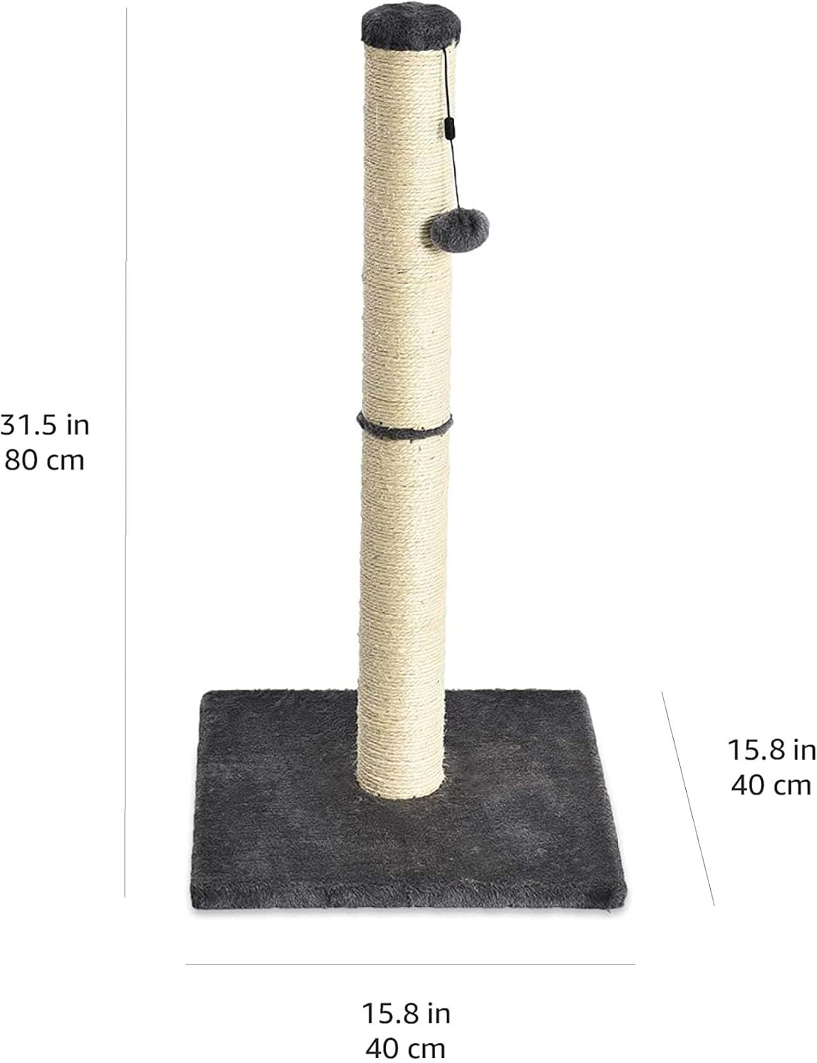 Medium Cat Scratching Post with Hanging Toy – GreyCat Scratching PostKittyMart