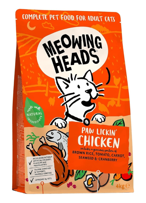 Meowing Heads Complete Dry Cat Food 4kg - Paw Lickin' Chicken - Vet ApprovedKittyMart
