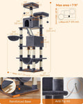 Multi - Level Cat Tree with Condo, Perches & Scratching Posts – GreyCat Scratching PostKittyMart