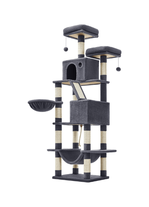 Multi - Level Cat Tree with Condo, Perches & Scratching Posts – GreyCat Scratching PostKittyMart