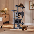 Multi - Level Cat Tree with Condos, Perches & Scratching Posts – GreyCat Scratching PostKittyMart