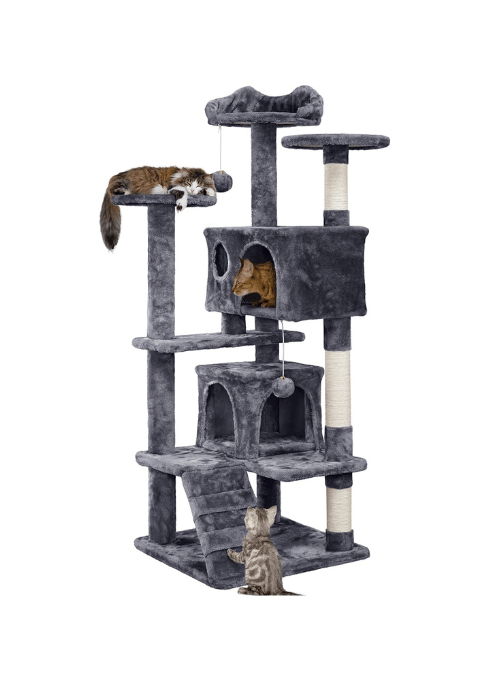 Multi - Level Cat Tree with Condos, Perches & Scratching Posts – GreyCat Scratching PostKittyMart