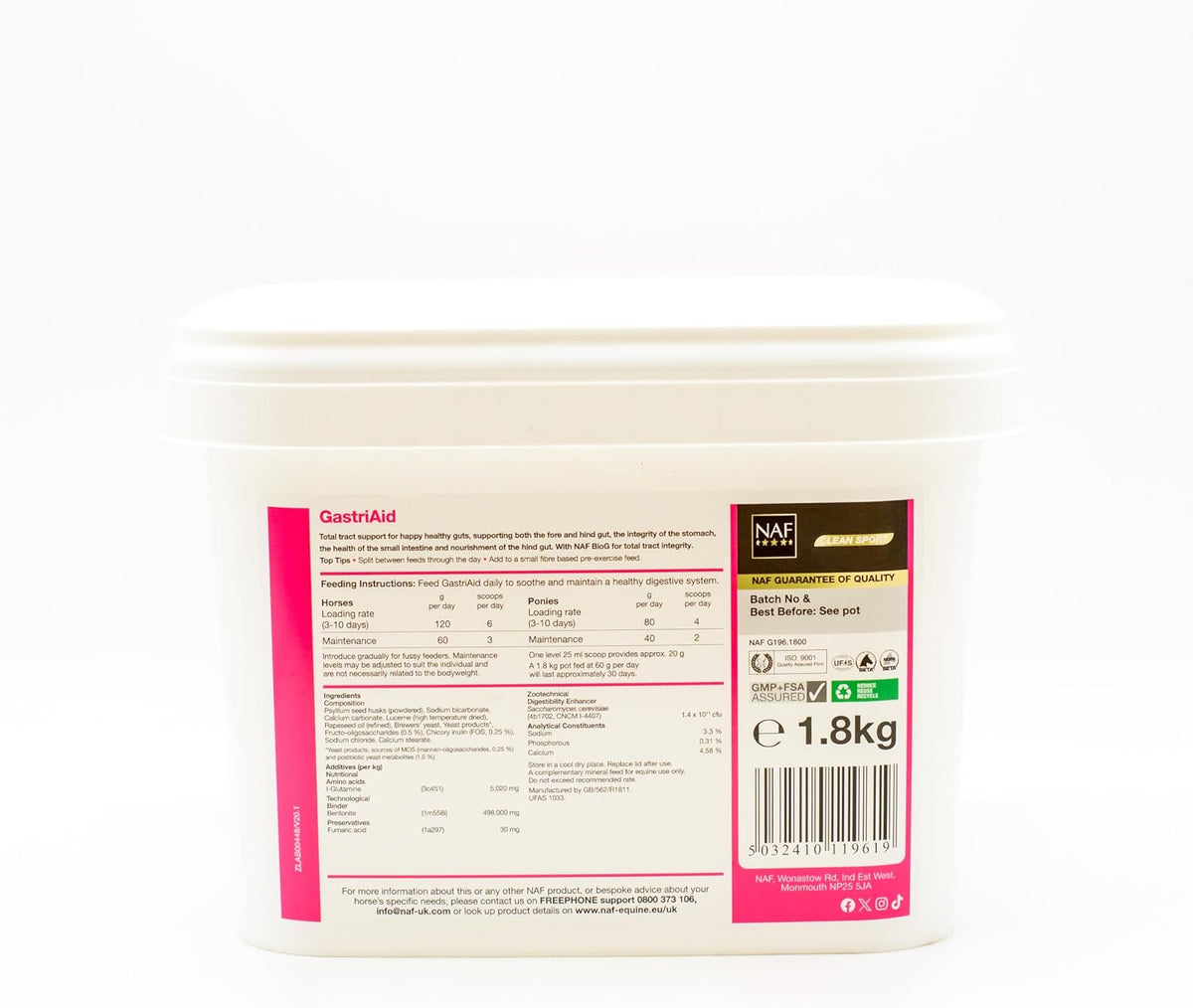 NAF Five Star GastriAid Horse Gut Supplement 1.8kgEquine FeedKittyMart