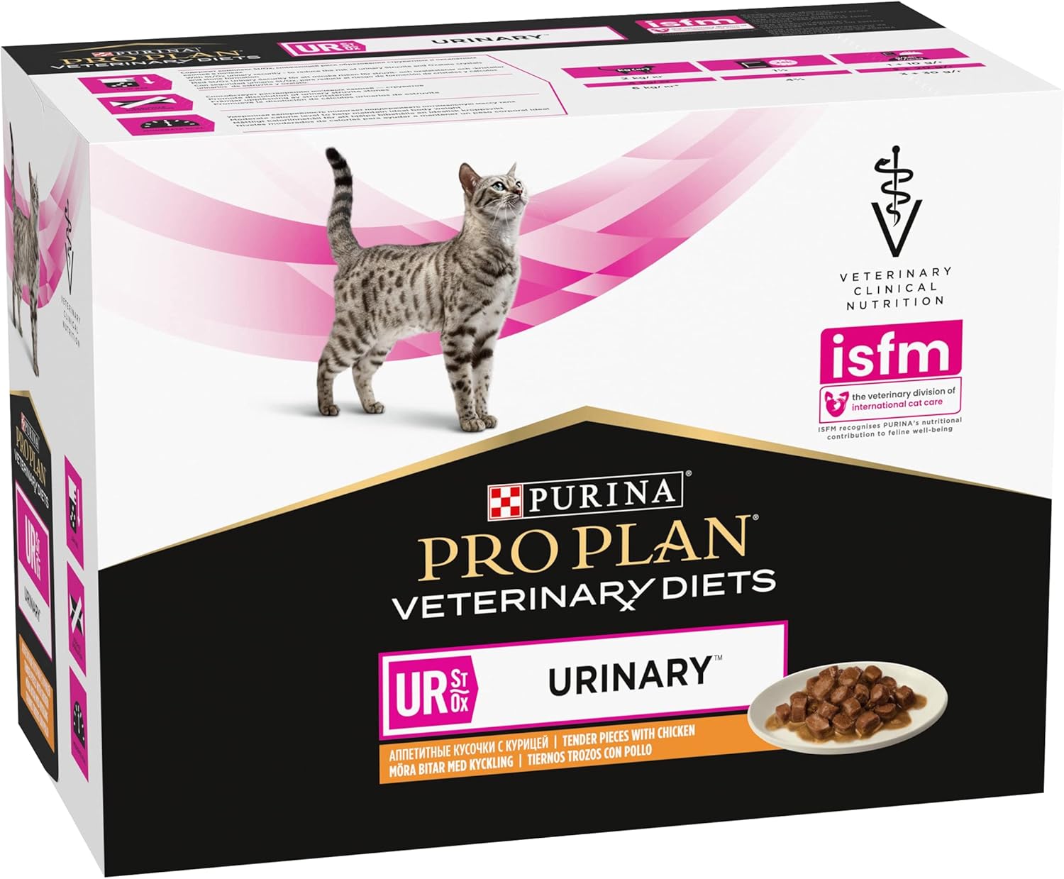 PRO PLAN VETERINARY DIETS UR Urinary Chicken Wet Cat Food 10x85g (Pack of 4)KittyMart