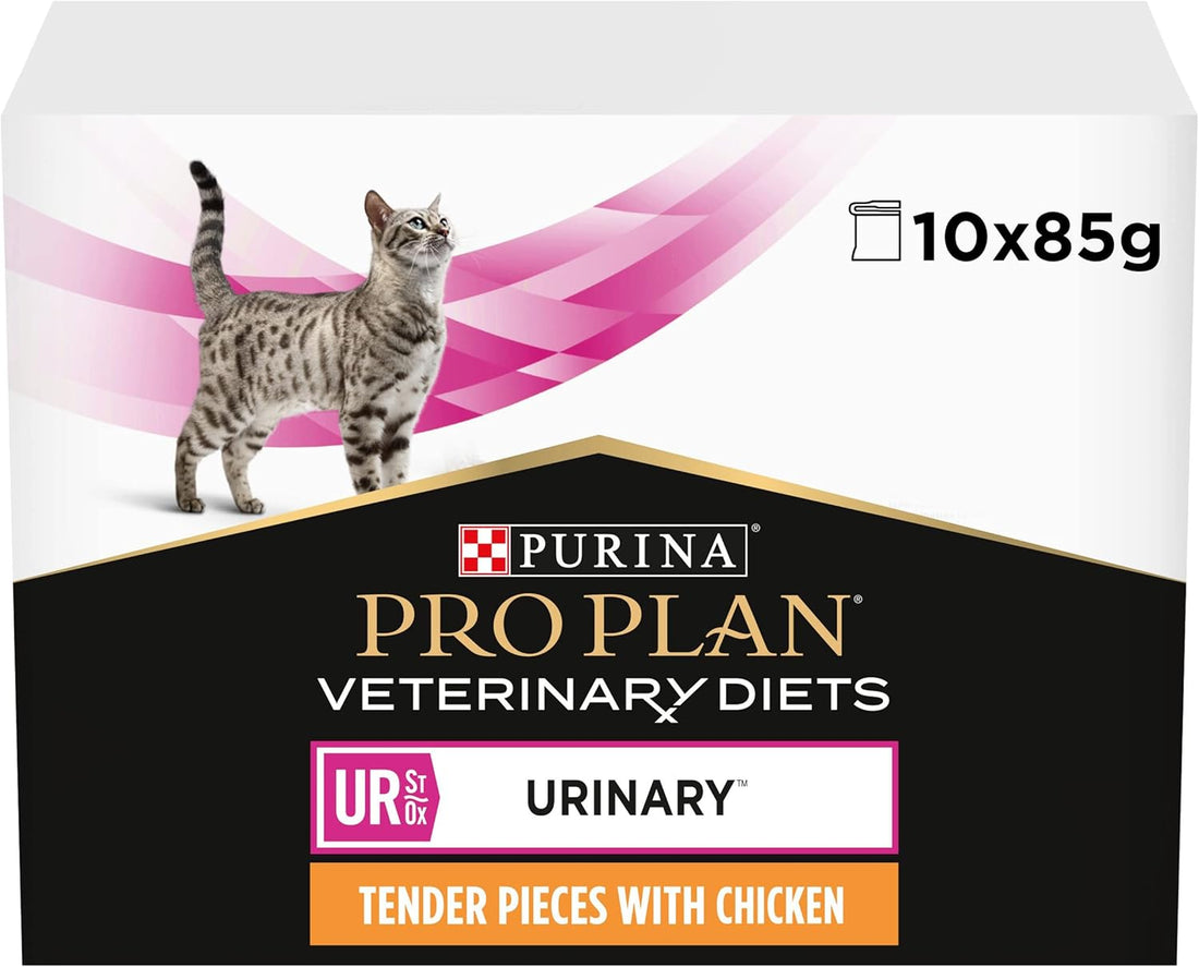 PRO PLAN VETERINARY DIETS UR Urinary Chicken Wet Cat Food 10x85g (Pack of 4)KittyMart