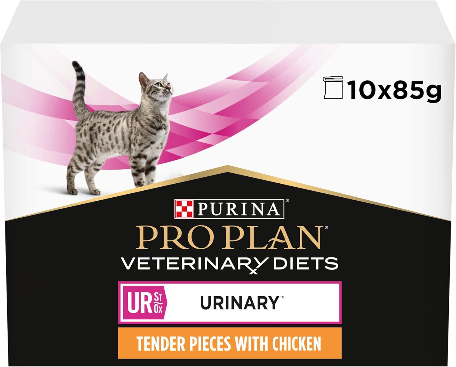 PRO PLAN VETERINARY DIETS UR Urinary Chicken Wet Cat Food 10x85g (Pack of 4)KittyMart