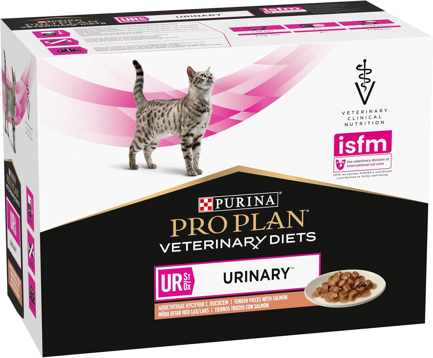 PRO PLAN VETERINARY DIETS UR Urinary Salmon Wet Cat Food 10x85g (Pack of 4)KittyMart