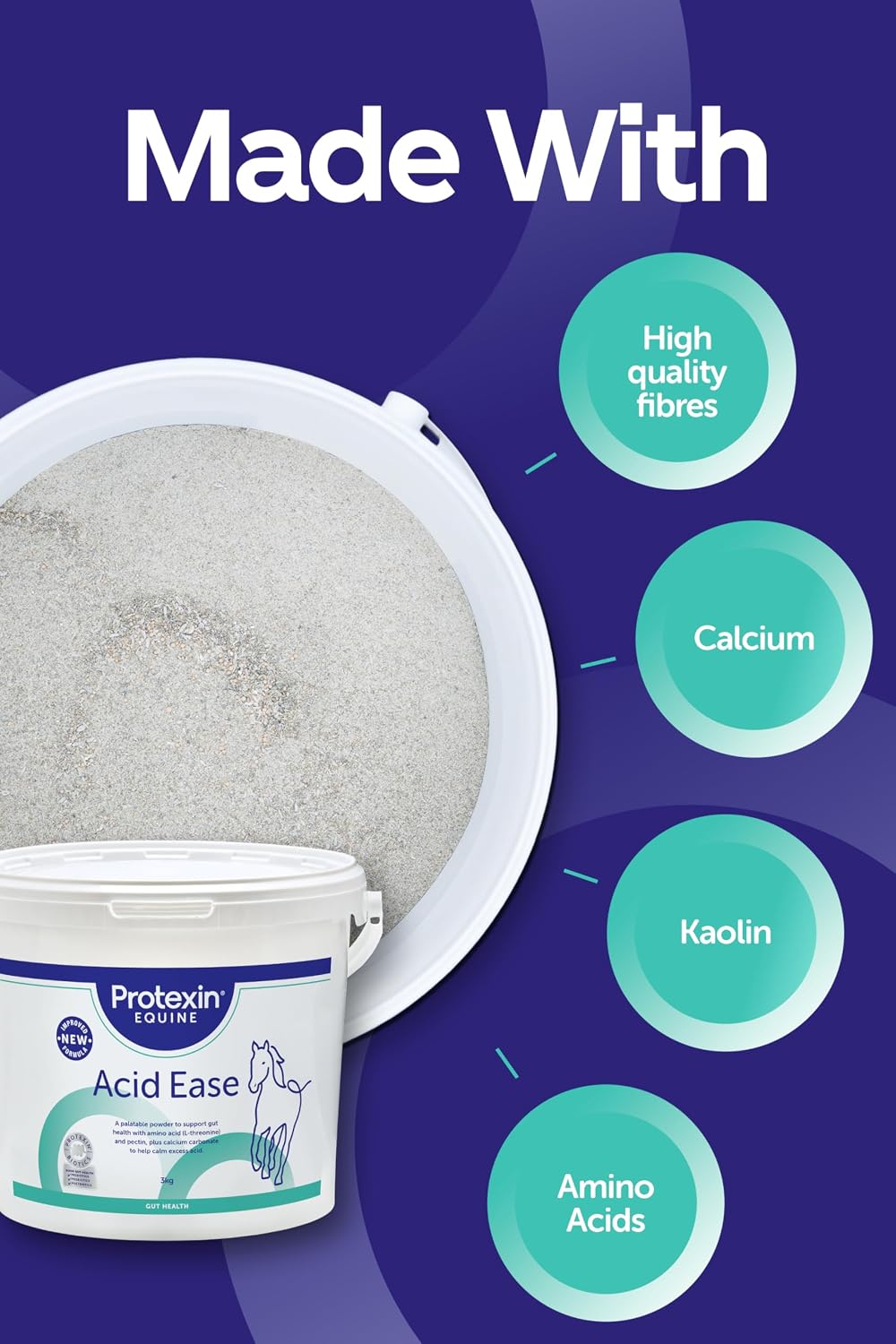 Protexin Equine Acid Ease, Calms Gastric Acid, Horses & Foals, 3kg PowderEquine FeedKittyMart