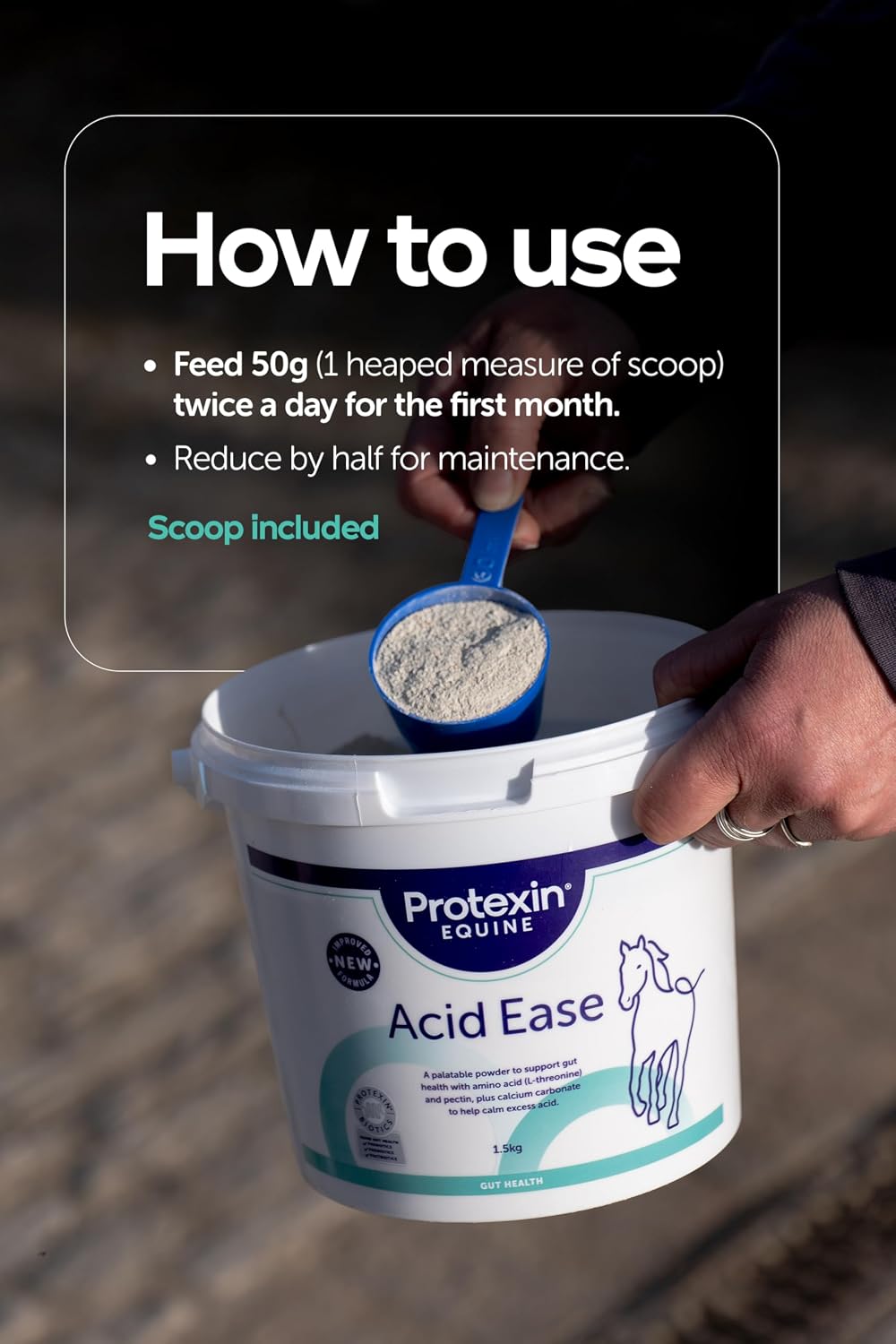 Protexin Equine Acid Ease, Calms Gastric Acid, Horses & Foals, 3kg PowderEquine FeedKittyMart