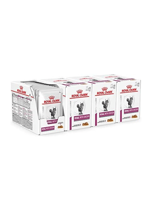 Royal Canin Renal Veterinary Wet Cat Food Chicken 48x85g - Kidney SupportKittyMart