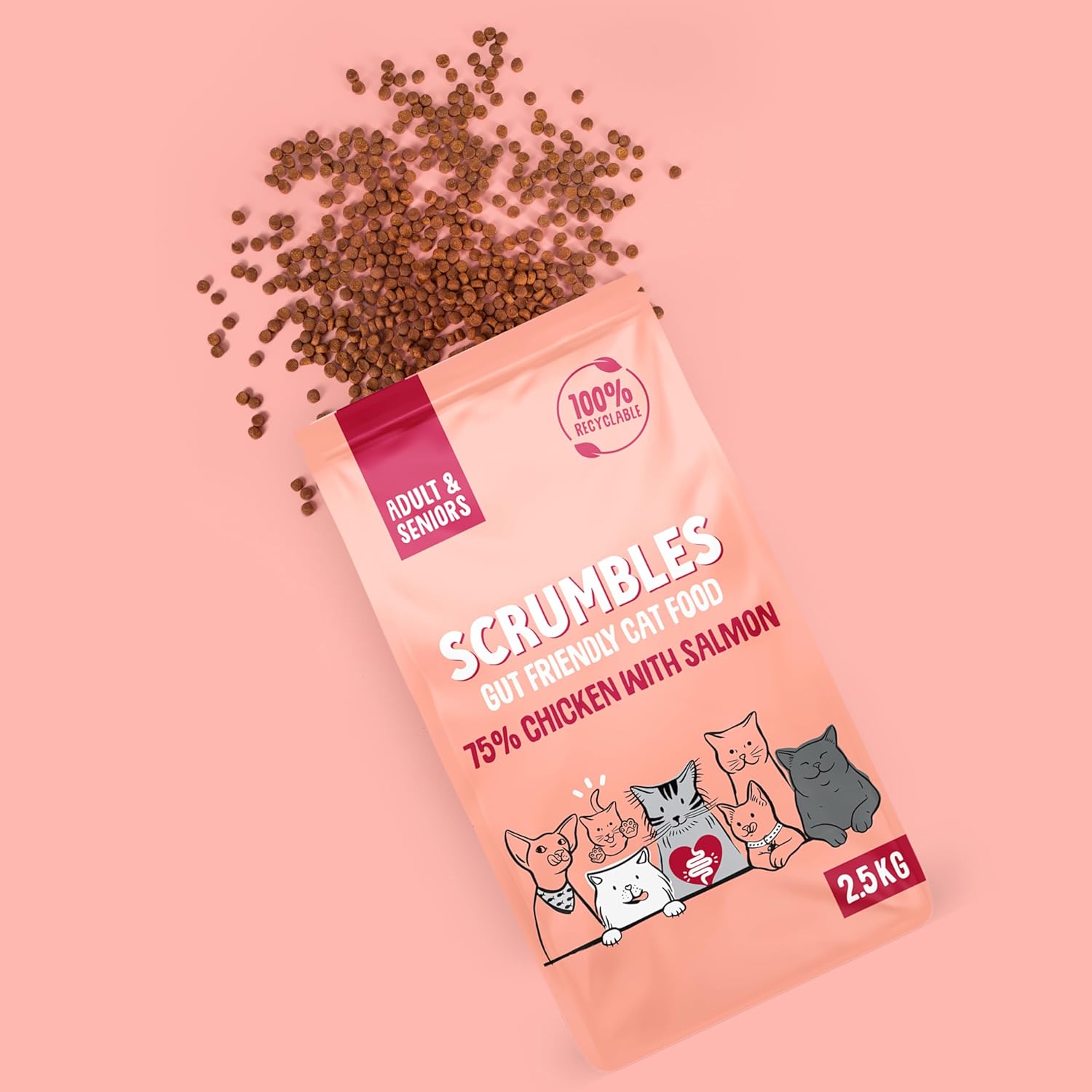 Scrumbles Chicken & Salmon Dry Cat Food 2.5kg - High Protein Adult & SeniorKittyMart