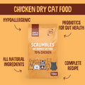 Scrumbles Natural Chicken Dry Cat Food 2.5kg - High Protein Adult & SeniorKittyMart